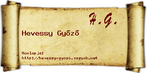 Hevessy Győző névjegykártya
